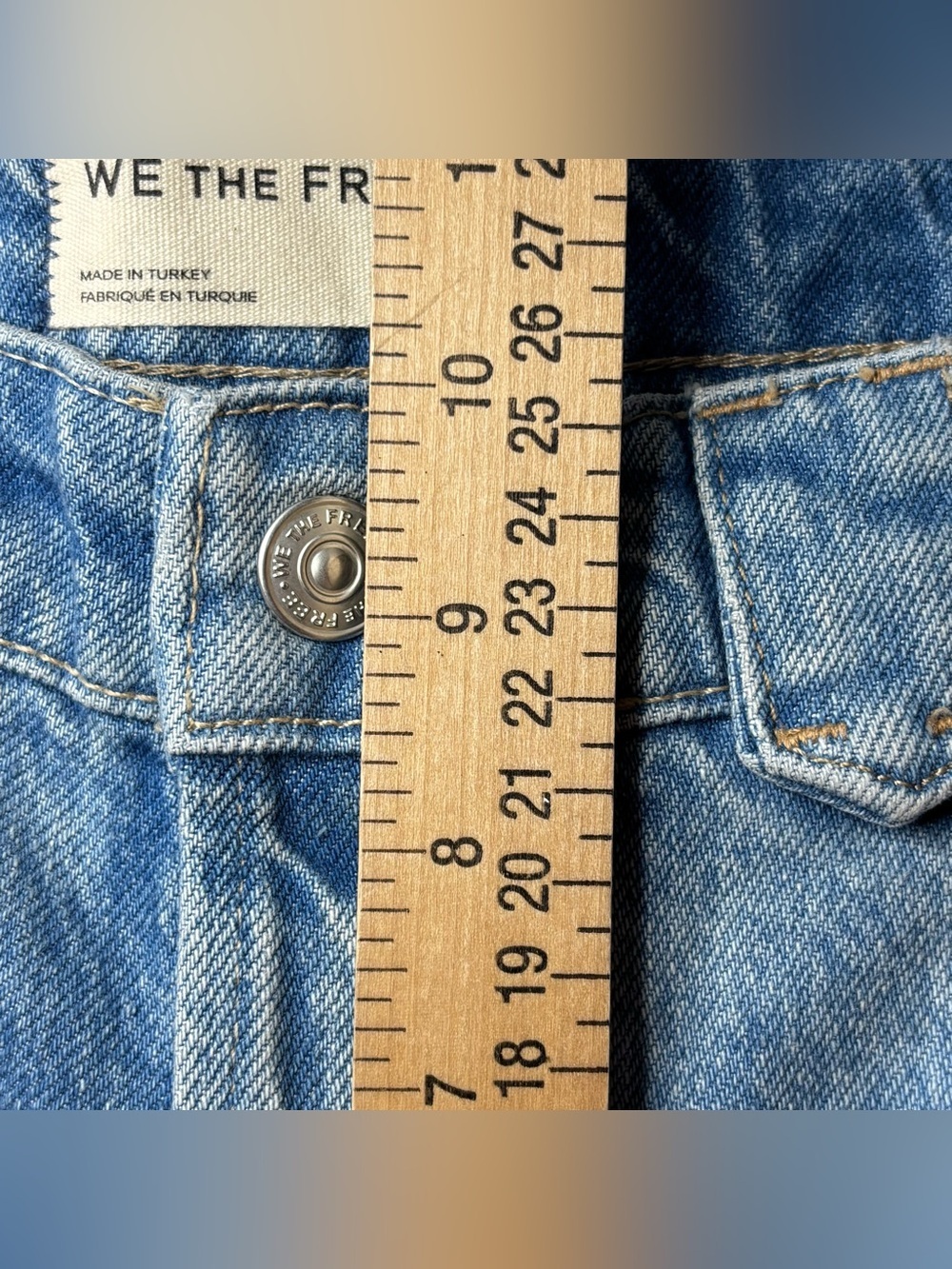 Free People Flora Low Rise Bootcut Jeans Botton Pocket Mai Tai Sky color NWT 30 - Picture 13 of 14